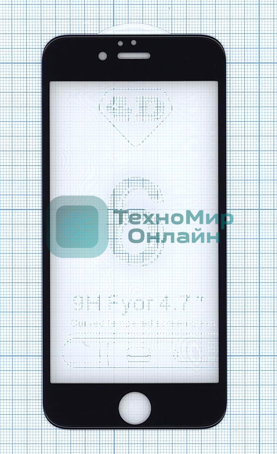 Защитное стекло 4D для Apple iPhone 6/6S черный