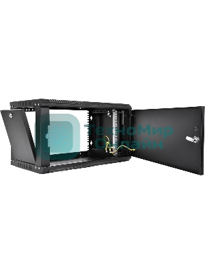 Шкаф телекоммуникационный настенный разборный ЦМО ЭКОНОМ 9U (600 x 520) дверь металл, черный (ШРН-Э-9.500.1-9005)