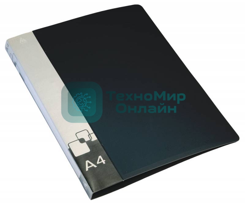 Папка с металлическим зажимом Бюрократ -PZ07CBLCK A4, пластик, 0.7мм, внутренний и торцевой карман, черный