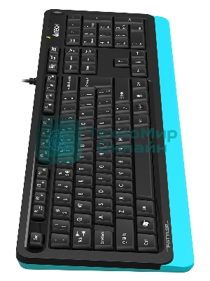 Клавиатура проводная A4Tech Fstyler FKS10, USB, черный/синий