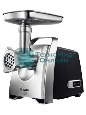 Мясорубка электрическая Bosch MFW68660 черный, 2200 Вт, 4.3 кг/мин, реверс, защита от перегрузки, металлический лоток, насадки - 10