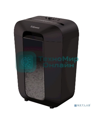 Шредер Fellowes PowerShred LX70 черный (секр.P-4)/перекрестный/11лист./18лтр./скрепки/скобы/пл.карты