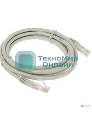 Патч-корд медный UTP CablexpertPP10-2M кат.5e, 2м, литой, многожильный, серый