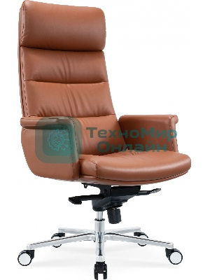 Кресло руководителя Cactus CS-LBR-CARACAS кожа крестов. алюминий