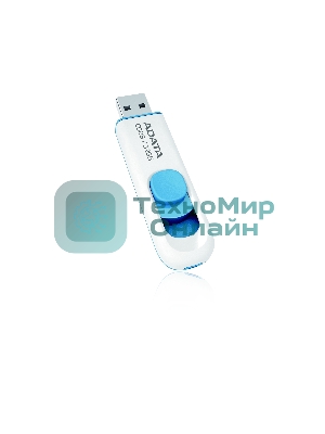Флешка USB ADATA C008 (AC008-32G-RWE), 32Gb, USB 2.0, R/W 15/5, белый/синий