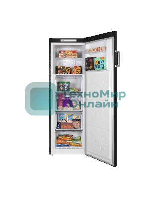 Морозильная камера Maunfeld MFFR170SB, черный, 206л, 4 ящика, 2 полки