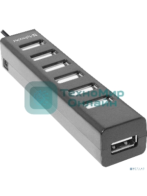 Концентратор USB Defender Quadro Swift USB2.0, 7 портов