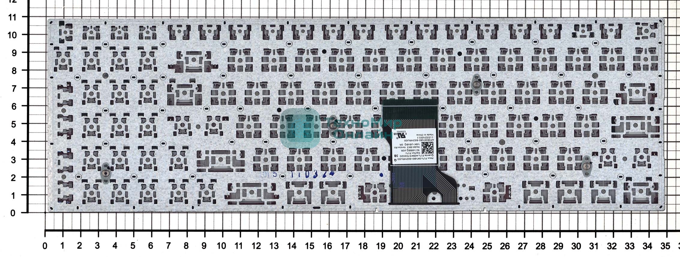 Клавиатура для ноутбука Asus N541, N501 черная, шрифт красный, с подсветкой