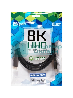 Кабель соединительный DisplayPort v1.4, 8K@60Hz, 1.5m iOpen (Aopen/Qust) ACG633-1.5M