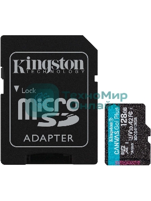 Флеш карта microSDXC 128Gb Kingston SDCG4/128Gb Canvas Go! Plus V30 A2 + adapter