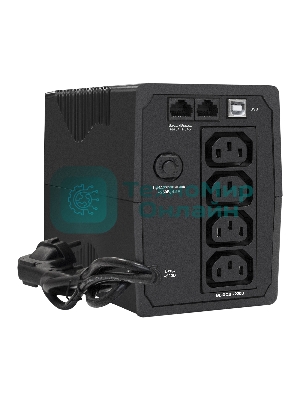 Источник бесперебойного питания ExeGate EP285596RUS SpecialPro UNB-650.LED.AVR.C13.RJ.USB 650VA/360W, LED, AVR, 4*IEC-C13, RJ45/11, USB, черный