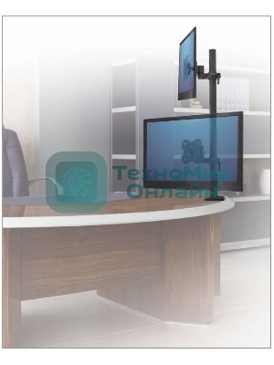 Настольное наклонно-поворотное крепление Kromax OFFICE-5, для 2-х LCD мониторов 13