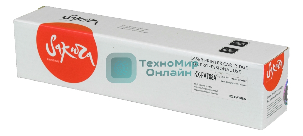 Картридж Sakura KXFAT88A для Panasonic KX-FL403/FL423/FLC413/FLC418, черный, 2000 к.