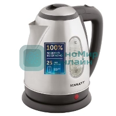 Чайник электрический Scarlett SC-EK21S88 1.8 л, 2200 Вт, черный/серебристый (корпус: нержавеющая сталь)