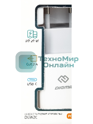 Сетевое зарядное устройство Digma DGW2C 3A PD белый