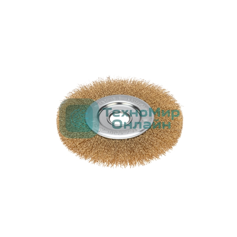 Щетка дисковая для УШМ Kranz витая латунированная проволока, 150мм, отв. 22,23мм