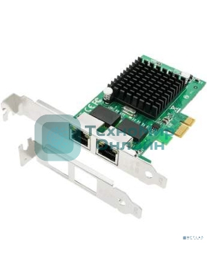 Сетевая карта ORIENT XWT-INT82L2PE PCI-Ex1 v1.0a 2xRJ45 Gigabit Ethernet, Intel 82571GB chipset, 1 Гбит/с, 2 планки крепления в комплекте (31282)