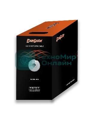 Кабель Exegate FTP 4 пары кат.5e CCA, экран, 305м pullbox, серый