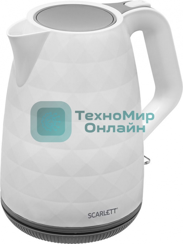 Чайник электрический Scarlett SC-EK18P49 1.7 л, 2200 Вт, белый/серый (корпус: пластик)