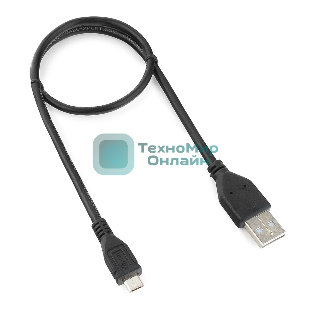 Кабель Gembird/Cablexpert USB 2.0 Pro, AM/microBM 5P, 0.5м, экран, черный, пакет