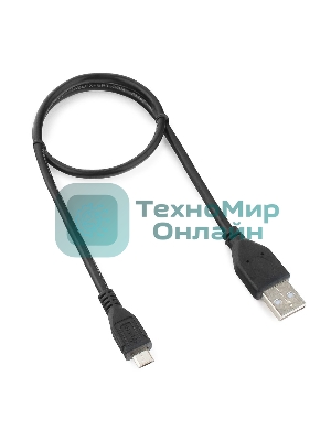 Кабель Gembird/Cablexpert USB 2.0 Pro, AM/microBM 5P, 0.5м, экран, черный, пакет