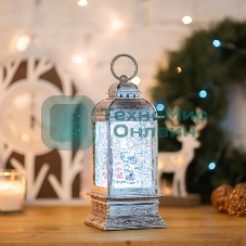 Декоративный фонарь Neon-night с эффектом снегопада и подсветкой 