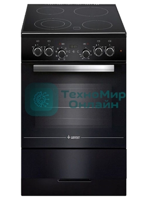 Плита электрическая Gefest ЭП Н Д 5560-03 0057 черный, конфорок 4 электрических, духовка 55 л, 50 см x 85 см x 58.5 см
