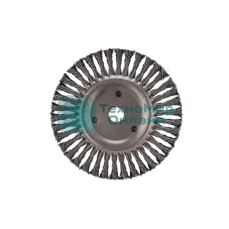 Щетка дисковая для УШМ Kranz крученая стальная проволока, 200мм, отв. 22,23мм