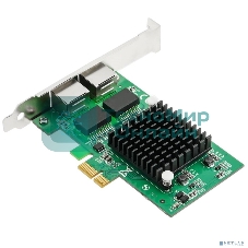 Сетевая карта ORIENT XWT-INT82L2PE PCI-Ex1 v1.0a 2xRJ45 Gigabit Ethernet, Intel 82571GB chipset, 1 Гбит/с, 2 планки крепления в комплекте (31282)