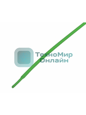 Термоусаживаемая трубка Rexant 1,0/0,5 мм, зеленая, упаковка 50 шт. по 1 м