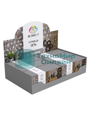 Новогодние светоукрашения Neon-night Гирлянда - сеть 1,8х1,5м, прозрачный ПВХ, 180 LED Мультиколор