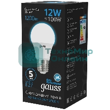 Лампа светодиодная Gauss 102502312 12Вт цок.: E27 груша 220B 6500K св. свеч. бел. хол. (упак.: 10 шт)