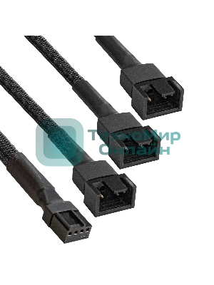 Разветвитель питания с 4pin материнской платы на 3 корпусных вентилятора ExeGate EX-CC-4p3xF-0.3 (4pin F/3x4pinM (2 из них-3-контактный, 1 из них-4-контактный), 0,3м)