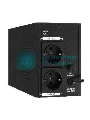 Источник бесперебойного питания (инвертор, синус, для котла) ExeGate SineTower SN-600.LCD.AVR.2SH 600VA/360W, чистая синусоида, LCD дисплей, AVR, 2*Schuko, линейно-интерактивный, черный