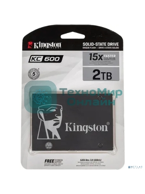 Накопитель SSD Kingston KC600, 2Tb, SATA III, 2.5