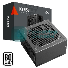 Блок питания PCCOOLER, 550W 80+ белый (ATX, ATX 2.4, Non-modular, 1x24(20+4)pin 550мм, 1xCPU*2 8(4+4)pin 610+150мм, 1xPCIe*2 8(6+2)pin 510+150мм, 2xSATA*3+MOLEX4pin*1 450+150+150+150мм, Active, 120x120мм, 140x150x86мм, APFC, OVP, SCP, OPP (140-160%, 2ms delay))