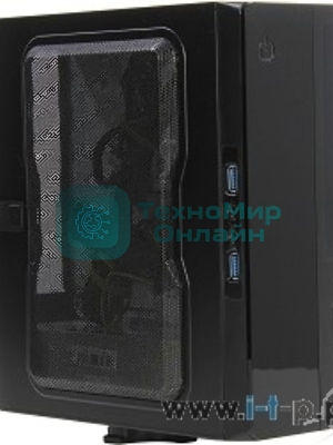 Компьютерный корпус Powerman EQ101BK slim ATX 200W Black 6117857 (8см Fan, 2* USB 3.0, Audio, PM-200ATX-PRO APFC)