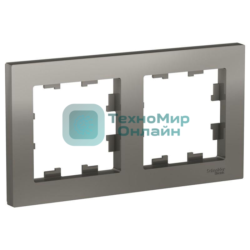 Рамка 2-м AtlasDesign универс. сталь SchE ATN000902