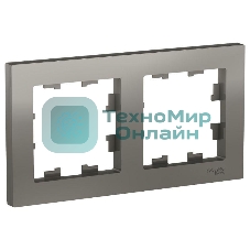 Рамка 2-м AtlasDesign универс. сталь SchE ATN000902