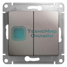 Механизм выключателя 2-кл. СП Glossa сх.5 10А IP20 10AX платина SchE GSL001251