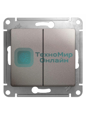 Механизм выключателя 2-кл. СП Glossa сх.5 10А IP20 10AX платина SchE GSL001251
