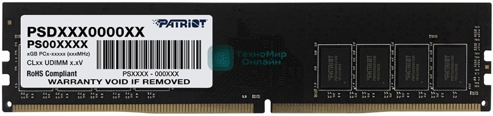Оперативная память Patriot Signature, DDR4, 16GB (1x16 GB), 2666 MHz, CL19, DIMM