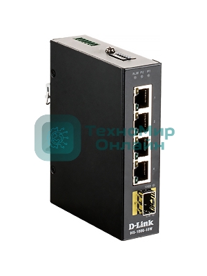 Коммутатор D-Link DIS-100G-5SW/A1A Промышленный неуправляемый коммутатор с 4 портами 10/100/1000Base-T, 1 портом 1000Base-X SFP, функцией энергосбереж
