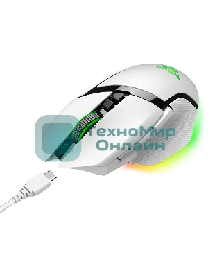 Мышь беспроводная/проводная Razer Basilisk V3 Pro 35K белый, 35000 dpi, радиоканал, Bluetooth, USB, кнопки - 11