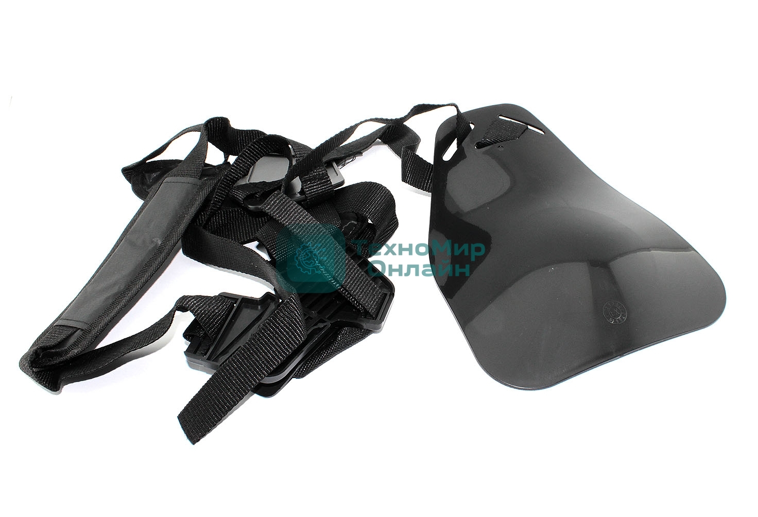 Ремень жилет для бензокосы мотокосы триммера на 2 плеча с защитой бедра черный