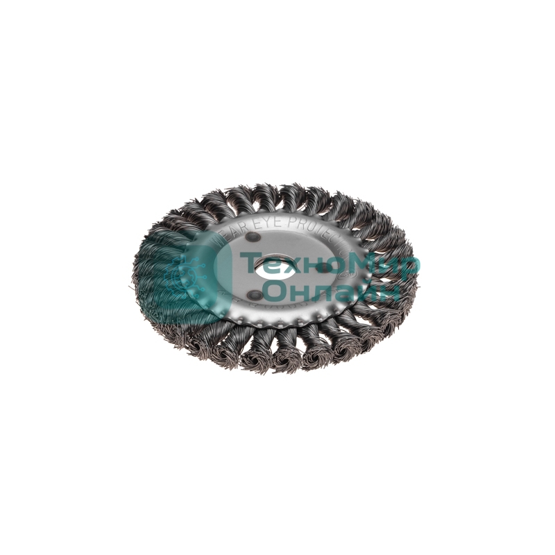 Щетка дисковая для УШМ Kranz крученая стальная проволока, 150мм, отв. 22,23мм