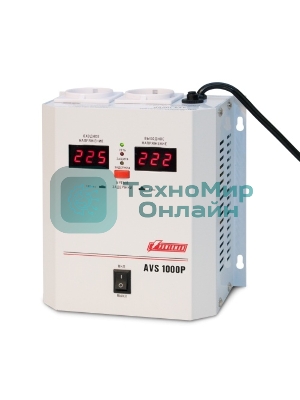 Стабилизатор напряжения Powerman AVS 1000P White (1000ВА,8А,КПД 98%, циф. индикация вх./вых. напряж.)