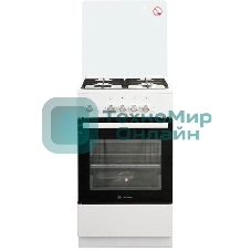 Плита газовая De Luxe 5040.42Г (КР) ЧР белый, конфорок 4 шт, духовка 46 л, 50 см x 85 см x 50 см