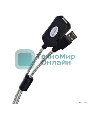 Кабель AM/AF USB2.0 10м AOpen удлинитель активный(с усилителем) USB2.0-repeater, ACU823-10M