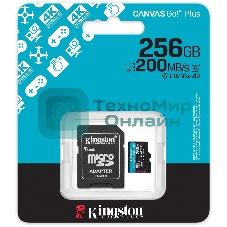 Флеш карта microSDXC 256Gb Kingston SDCG4/256Gb Canvas Go! Plus A2 + adapter